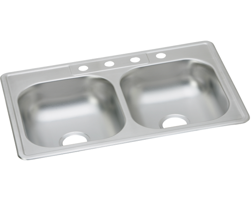 22 Gauge Stainless Steel 33" x 22" x 6" Double Bowl Drop-in Kitchen Sink