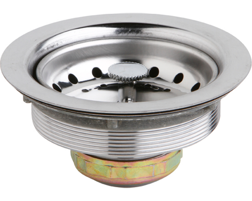 Dayton 3-1/2" Stainless Steel Drain with Removable Basket Strainer and Rubber Stopper (sold in multiples of 36)