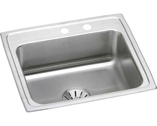 Elkay Lustertone Classic Stainless Steel 22" x 19-1/2" x 10-1/8", Single Bowl Drop-in Sink with Perfect Drain