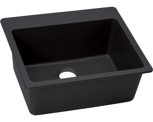 Elkay Quartz Luxe 25" x 22" x 9-1/2", Single Bowl Drop-in Sink, Caviar