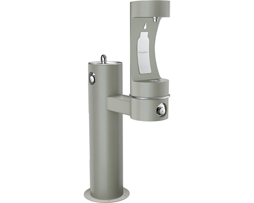 Elkay Outdoor EZH2O Bottle Filling Station Bi-Level Pedestal, Non-Filtered Non-Refrigerated Gray