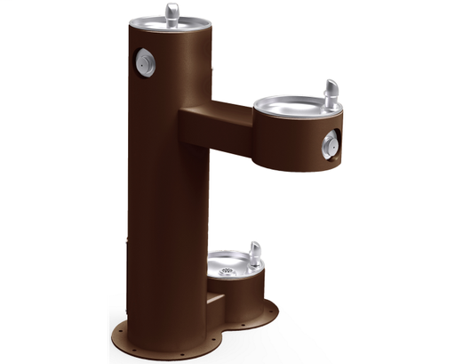 Elkay Outdoor Fountain Bi-Level Pedestal with Pet Station, Non-Filtered Non-Refrigerated Brown