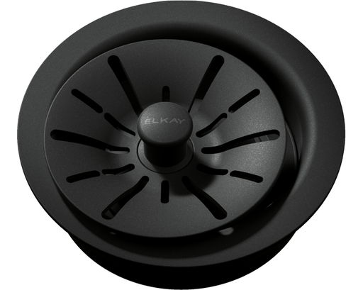 Elkay Quartz Perfect Drain 3-1/2" Polymer Disposer Flange with Removable Basket Strainer and Rubber Stopper Charcoal