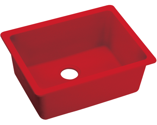Elkay Quartz Luxe 24-5/8" x 18-1/2" x 9-1/2", Single Bowl Undermount Sink, Maraschino