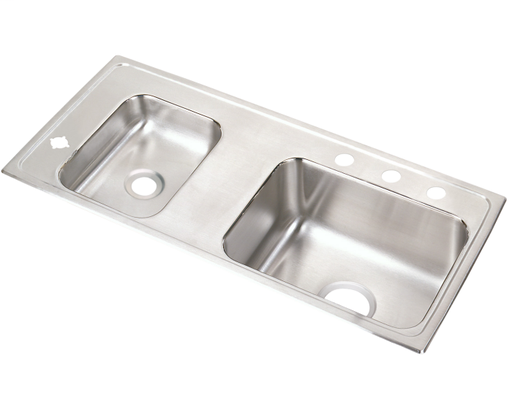 Elkay Lustertone Classic Stainless Steel 37-1/4" x 17" x 5-1/2", Double Bowl Drop-in Classroom ADA Sink