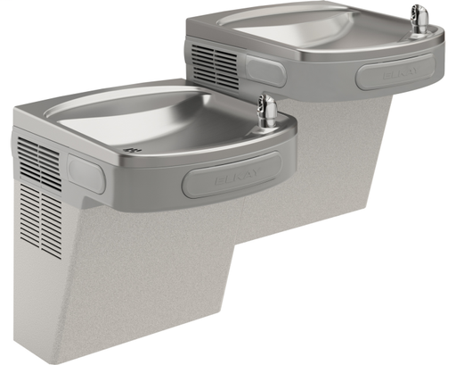 Elkay Versatile Cooler Wall Mount Bi-Level ADA w/VandalResist, Bubbler Filtered 8 GPH Light Gray Granite