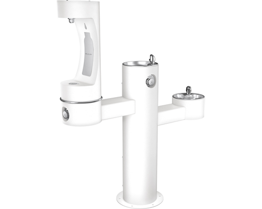 Elkay Outdoor EZH2O Bottle Filling Station Tri-Level Pedestal, Non-Filtered Non-Refrigerated White