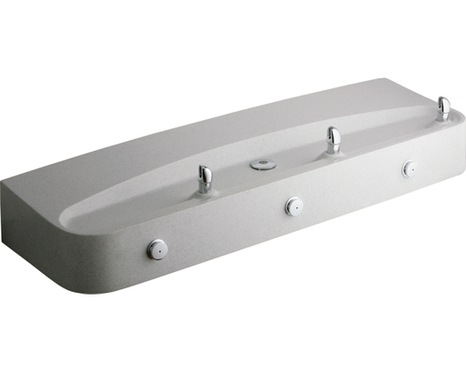 Elkay Soft Sides Multi-Station Composite Fountain Non-Filtered, Non-Refrigerated Freeze Resistant White Granite Composite