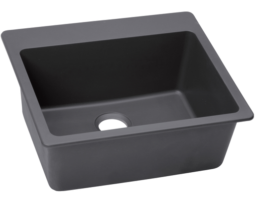 Elkay Quartz Luxe 25" x 22" x 9-1/2", Single Bowl Drop-in Sink, Charcoal