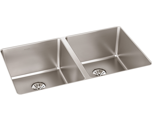 Elkay Lustertone Iconix 16 Gauge Stainless Steel 32-3/4" x 19-1/2" x 9", Double Bowl Undermount Sink with Perfect Drain