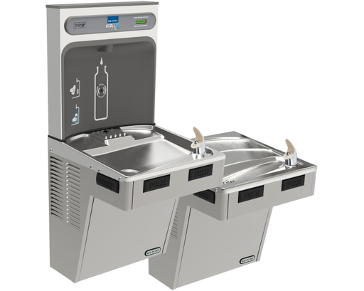 Elkay EZH2O Bottle Filling Station with Bi-Level ADA Cooler, Non-Filtered Non-Refrigerated Light Gray