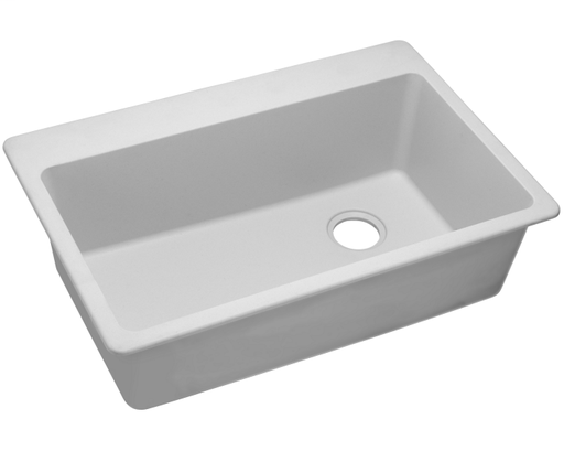 Elkay Quartz Classic 33" x 22" x 9-1/2", Single Bowl Drop-in Sink, White