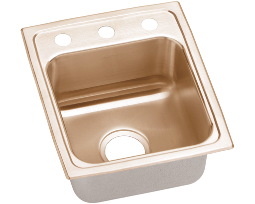 Elkay CuVerro Antimicrobial Copper 13" x 16" x 4", Single Bowl Drop-in ADA Sink