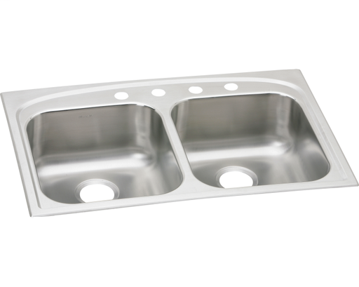 Elkay Pergola Stainless Steel 33" x 22" x 9", Double Bowl Drop-in Sink