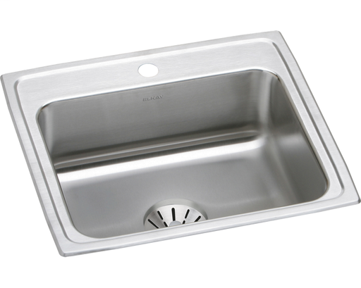 Elkay Lustertone Classic Stainless Steel 22" x 19-1/2" x 10-1/8", Single Bowl Drop-in Sink with Perfect Drain