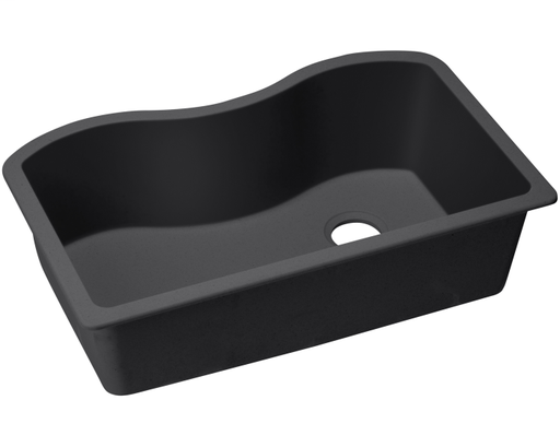 Elkay Quartz Classic 33" x 20" x 9-1/2", Single Bowl Undermount Sink, Black
