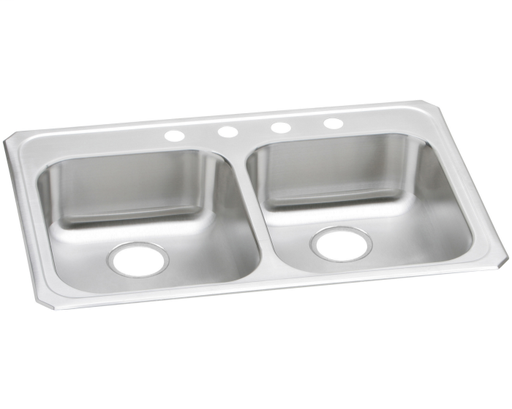 Elkay Celebrity Stainless Steel 33" x 21-1/4" x 5-3/8", Equal Double Bowl Drop-in Sink