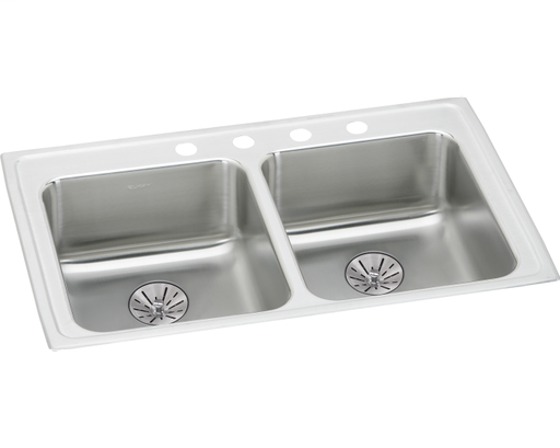 Elkay Lustertone Classic Stainless Steel 33" x 19-1/2" x 6-1/2", Double Bowl Drop-in ADA Sink w/Perfect Drain