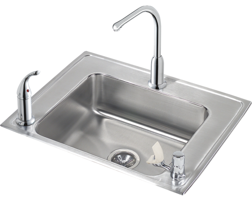 Elkay Lustertone Classic Stainless Steel 28" x 22" x 5-1/2", Single Bowl Drop-in Classroom ADA Sink Kit