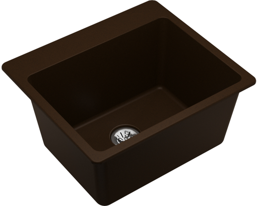 Elkay Quartz Classic 25" x 22" x 11-13/16", Drop-in Laundry Sink with Perfect Drain, Mocha