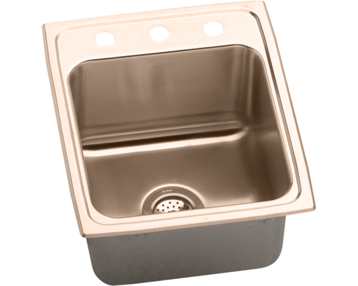 Elkay CuVerro Antimicrobial Copper 17" x 22" x 10-1/8", Single Bowl Drop-in Sink