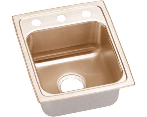Elkay CuVerro Antimicrobial Copper 13" x 16" x 7-5/8", Single Bowl Drop-in Sink