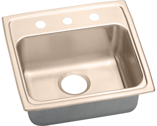 Elkay CuVerro Antimicrobial Copper 19" x 18" x 6", Single Bowl Drop-in ADA Sink