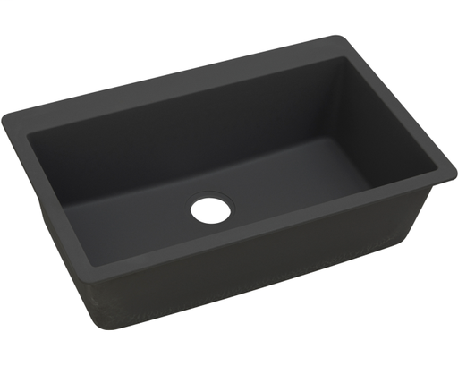 Elkay Quartz Classic 33" x 20-7/8" x 9-7/16", Single Bowl Drop-in Sink, Black