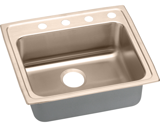 Elkay CuVerro Antimicrobial Copper 22" x 19-1/2" x 6", Single Bowl Drop-in ADA Sink