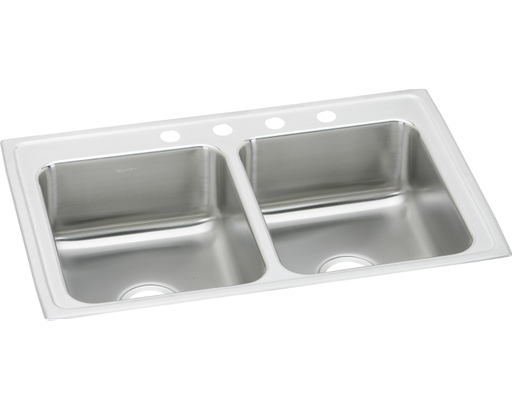 Elkay Lustertone Classic Stainless Steel 43" x 22" x 7-5/8", Equal Double Bowl Drop-in Sink
