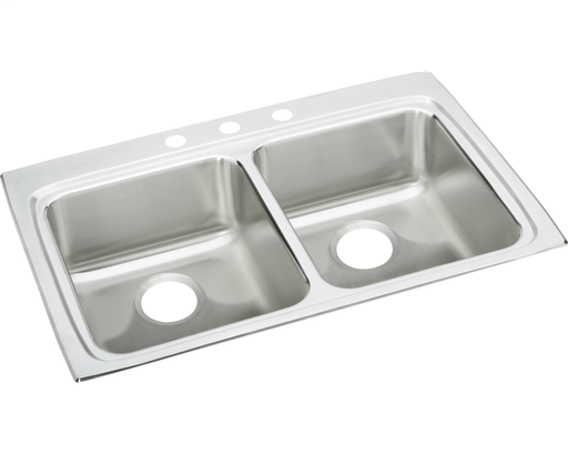 Elkay Lustertone Classic Stainless Steel 33" x 22" x 5-1/2", Equal Double Bowl Drop-in ADA Sink