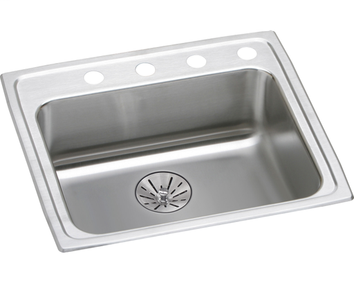 Elkay Lustertone Classic Stainless Steel 25" x 21-1/4" x 6-1/2", Single Bowl Drop-in ADA Sink with Perfect Drain