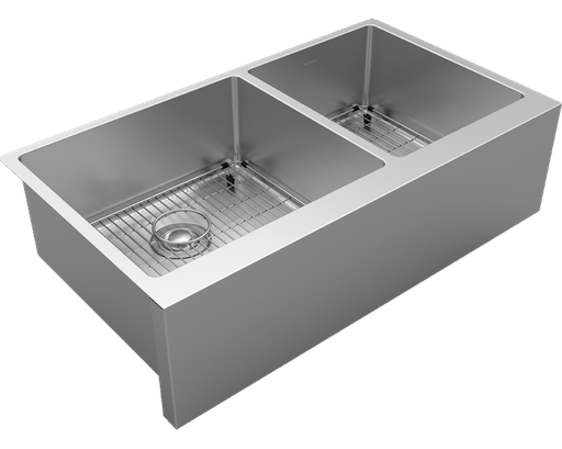 Elkay Crosstown 16 Gauge Stainless Steel 35-7/8" x 20-1/4" x 9" Double Bowl Tall Farmhouse Sink Kit