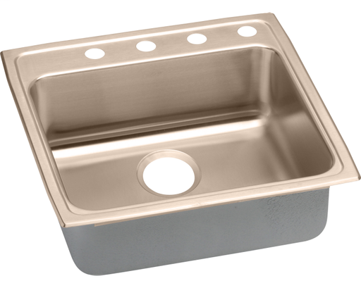 Elkay CuVerro Antimicrobial Copper 25" x 22" x 4", Single Bowl Drop-in ADA Sink