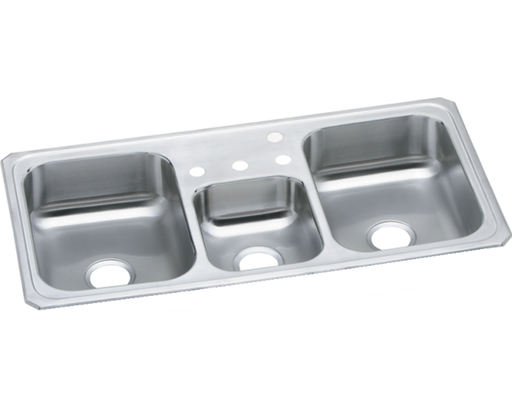 Elkay Celebrity Stainless Steel 43" x 22" x 7", Triple Bowl Drop-in Sink