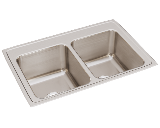 Elkay Lustertone Classic Stainless Steel 33" x 22" x 12-1/8", Equal Double Bowl Drop-in Sink