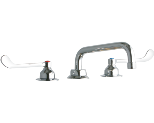 Elkay 8" Centerset with Concealed Deck Faucet with 8" Tube Spout 6" Wristblade Handles Chrome
