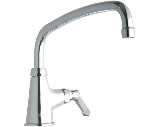 Elkay Single Hole with Single Control Faucet with 14" Arc Tube Spout 2" Lever Handles Chrome