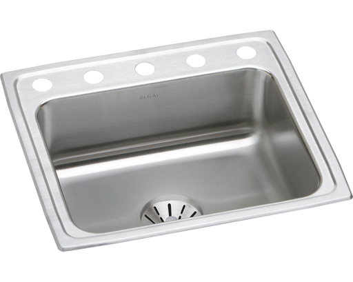 Elkay Lustertone Classic Stainless Steel 22" x 19-1/2" x 10-1/8", Single Bowl Drop-in Sink with Perfect Drain