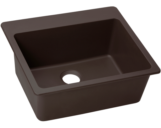 Elkay Quartz Luxe 25" x 22" x 9-1/2", Single Bowl Drop-in Sink, Chestnut