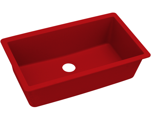 Elkay Quartz Luxe 33" x 18-7/16" x 9-7/16", Single Bowl Undermount Sink, Maraschino