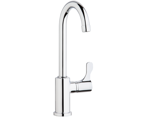 Elkay Single Hole 12-1/2" Vandal Resistant Deck Mount Faucet with Gooseneck Spout Lever Handle on Right Side Chrome