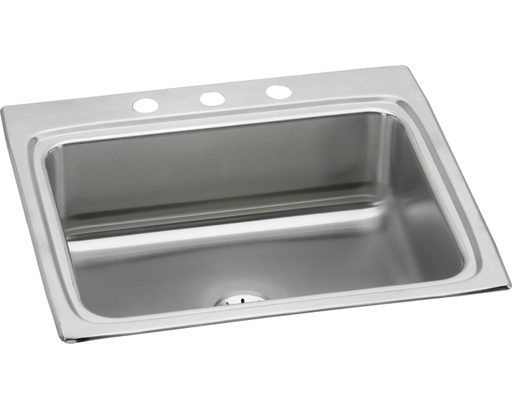 Elkay Lustertone Classic Stainless Steel 25" x 22" x 8-1/8", Single Bowl Drop-in Sink with Perfect Drain