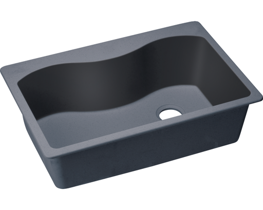 Elkay Quartz Classic 33" x 22" x 9-1/2", Single Bowl Drop-in Sink, Dusk Gray