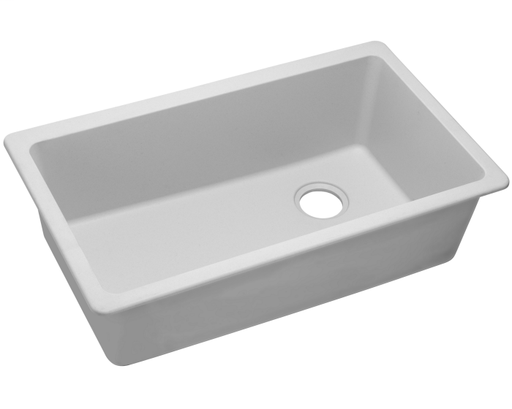 Elkay Quartz Classic 33" x 18-3/4" x 9-1/2", Single Bowl Undermount Sink, White