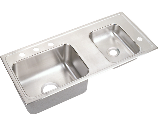 Elkay Lustertone Classic Stainless Steel 37-1/4" x 17" x 5-1/2", Double Bowl Drop-in Classroom ADA Sink