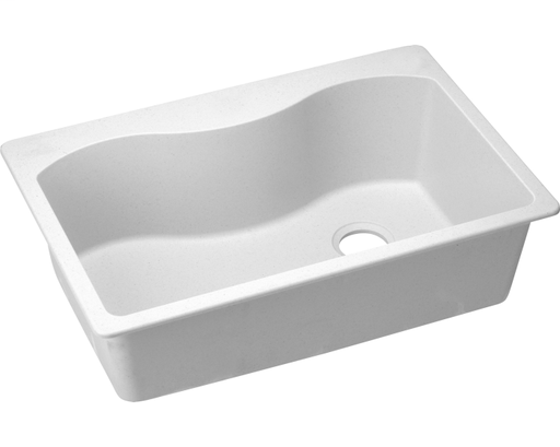 Elkay Quartz Classic 33" x 22" x 9-1/2", Single Bowl Drop-in Sink, White