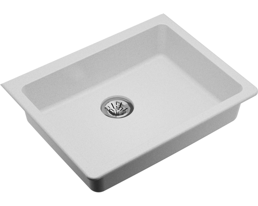 Elkay Quartz Classic 25" x 18-1/2" x 5-1/2", Single Bowl Undermount ADA Sink with Perfect Drain, White