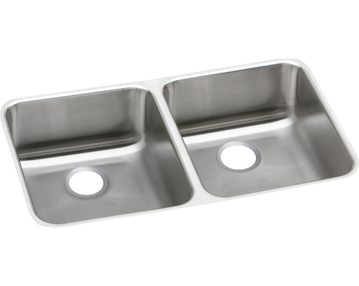 Elkay Lustertone Classic Stainless Steel 31-3/4" x 16-1/2" x 5-3/8", Equal Double Bowl Undermount ADA Sink