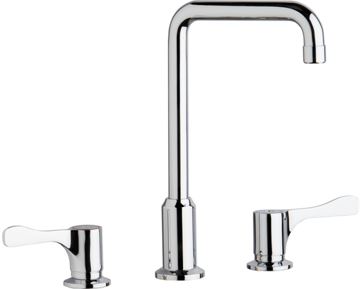 Elkay 8" Centerset Concealed Deck Mount Faucet with Arc Tube Spout and 4" Lever Handles Chrome